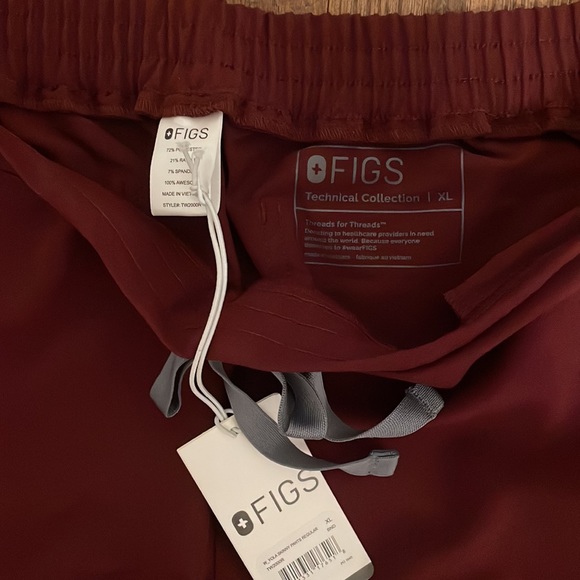 Figs Women's Burgundy Yola™ - Skinny Scrub Pants - XL / Burgundy - Picture 5 of 5